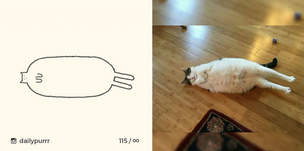 рисунок кота из инстаграм